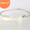 Quote bracelet, Personalized inspirational bracelet, Custom quote bracelet, Gold bar bracelet, Motivational personalized, Bridesmaids gift