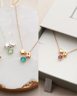 Birthstone Necklace Children's Letter Necklace • Child Initial Necklace • Flower Girl Gift • Flower Girl Necklace • Birthday Gift MIRA