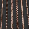 Handmade Copper Necklace Chain Solid Copper Jewelry Chain Snake Box Rolo Paperclip Herringbone Wheat Trace Chain Gift for Her