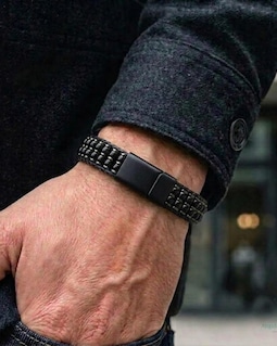 Men's Black Tourmaline Bracelet with Magnetic Clasp | Natural Gemstone Jewelry for Husband, Spiritual Protection